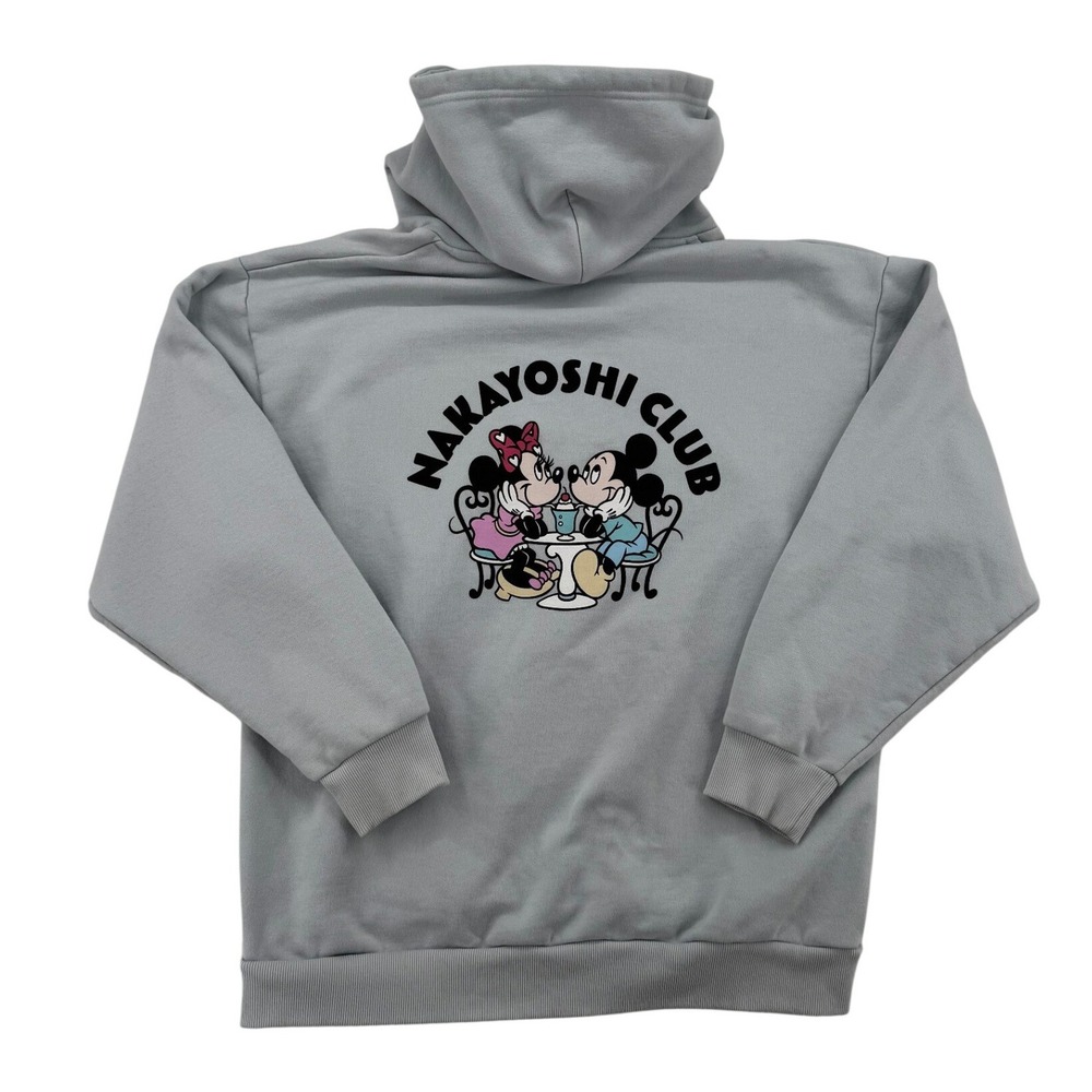 Tokyo Disney Resort Hoodie Women L Blue Good Nakayoshi Club Mickey Minnie
